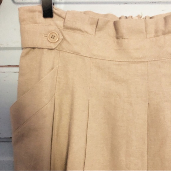 BCBG MaxAzria Paper Bag Waist Linen Blend Skirt - Picture 2 of 5